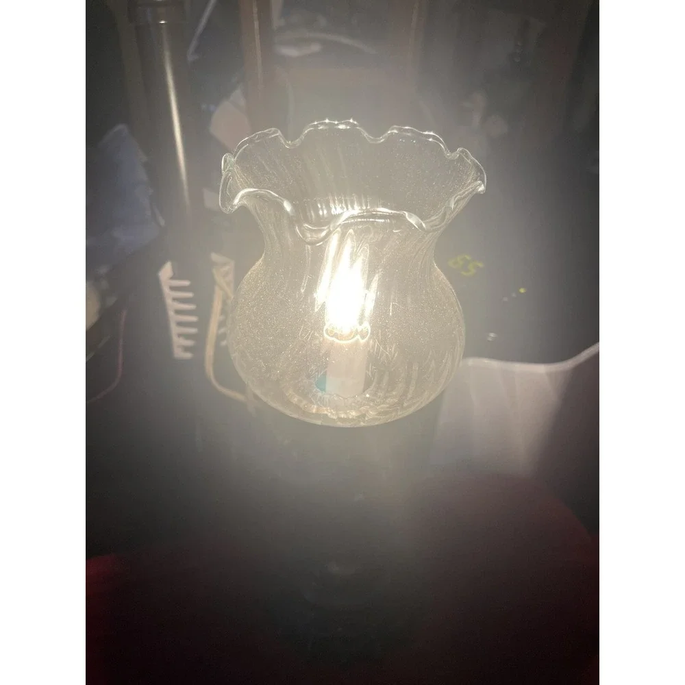 Table Lamp Cherubs Metal And Glass vintage